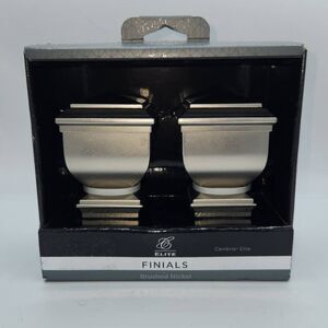 2 Pack Cambria Elite Finials Brushed Nickel Napoleon Premium Quality Drapery